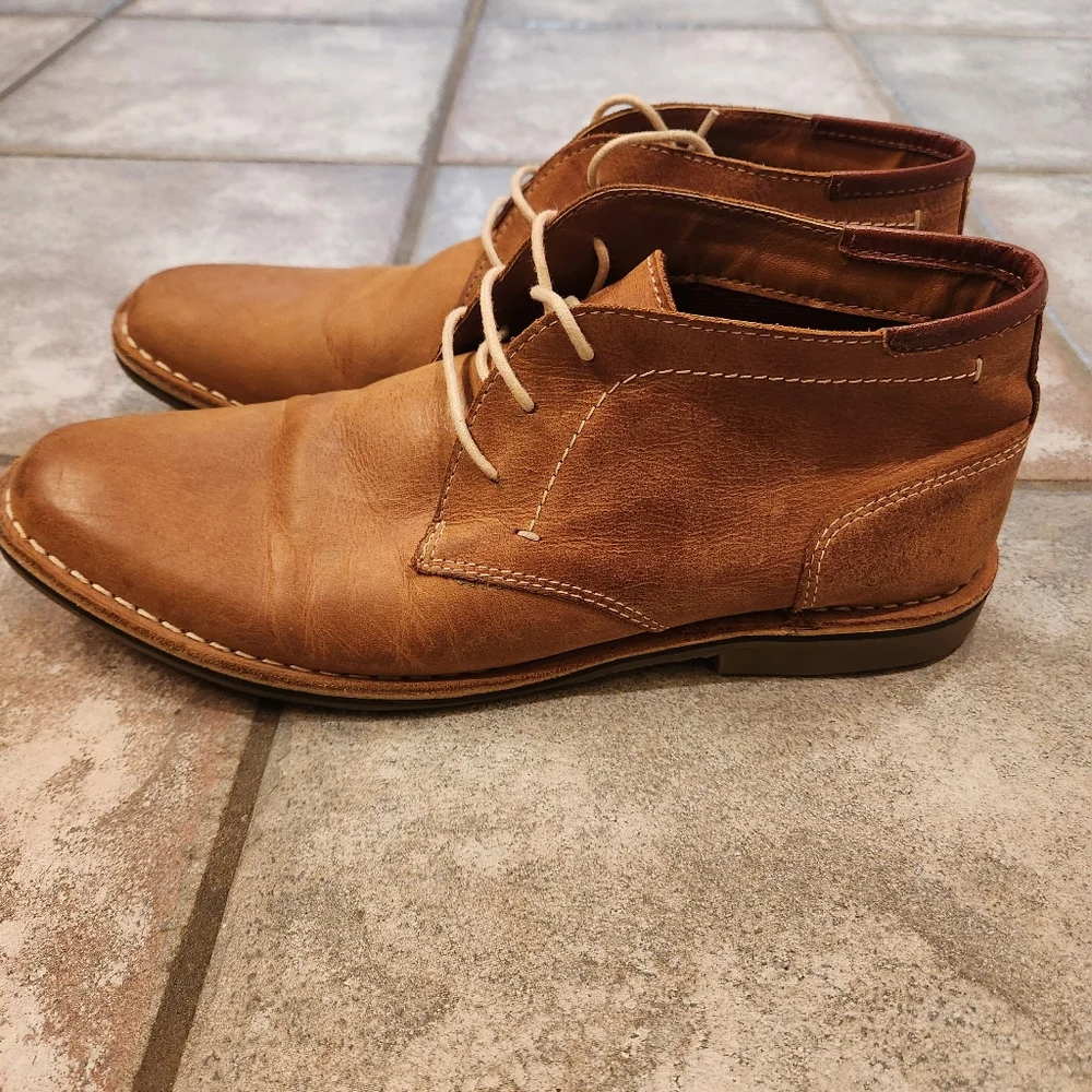 STEVE‎ MADDEN Men's Ivon Chukka Tan Leather Boots Size 9.5